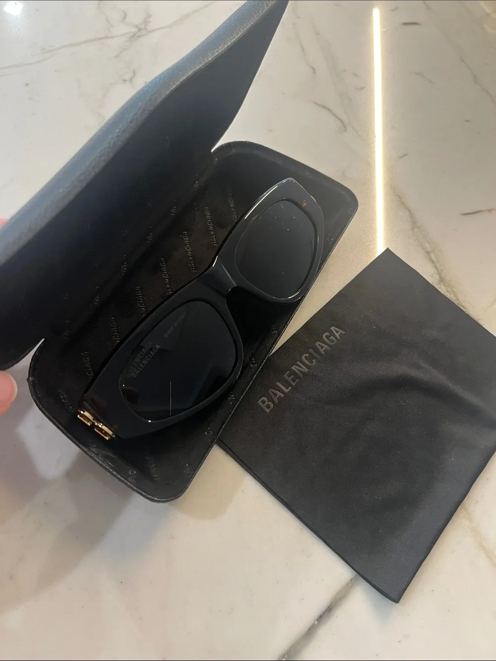 Balenciaga Black Sunglasses with Gold BB Hardware BBOO95S